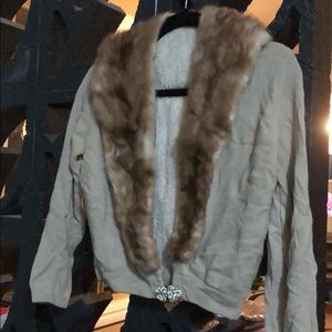 COPY - Vintage fur trimmed cardigan